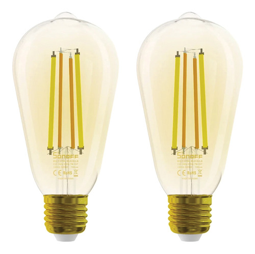 Pack 2 Ampolletas Edison Smart Led Filamento B02 F-st64