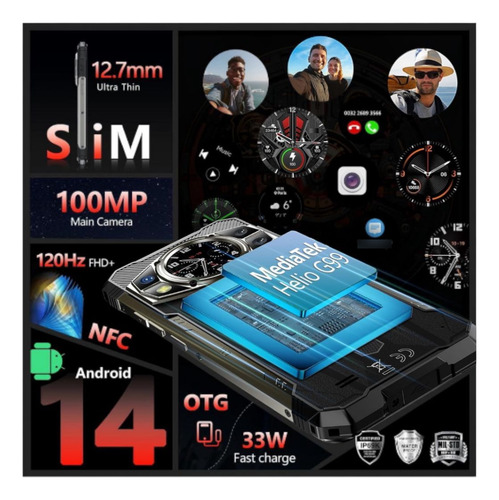 Cubot King Kong Ax 256 Gb 12gb Dual Sim Negro