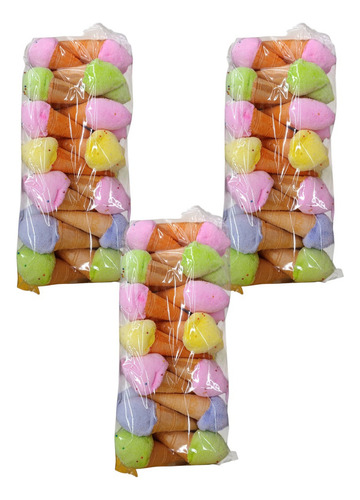 Barquillo Con Bombón 40pz Forma Helado Piña Limón Frambuesa
