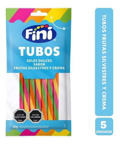 Gomitas Fini - Tubos Sabor Frutas Y Crema (pack De 5 Uni)