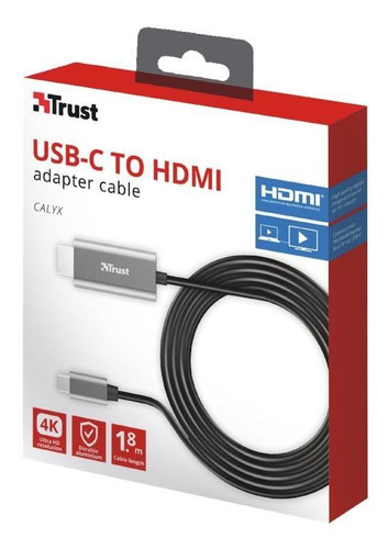 Cable Tipo C A Hdmi Trust Calyx 23332 Premium 4k 1.8mt