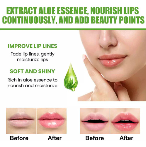 Brillo De Labios Hidratante Natural Con Aloe Natural, Color