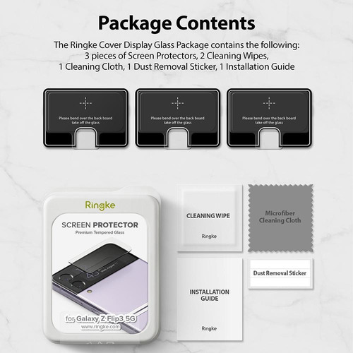 Vidrio Display Ringke Galaxy Z Flip 3 (contiene 3 Unidades)