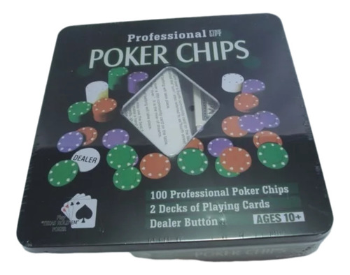Jogo Para Poker Chips Professional Profissional Na Lata Luxo