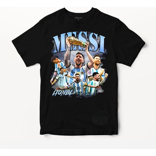 Remera Lionel Messi 01 (negra:) Ideas Mvd