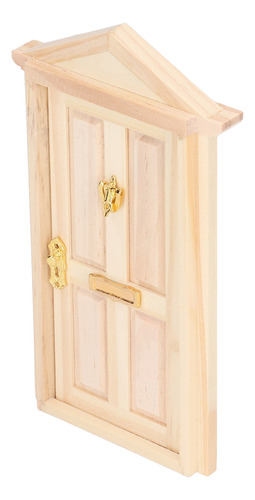 Mini Puerta De Madera Con Escena En Miniatura 1:12 De Materi