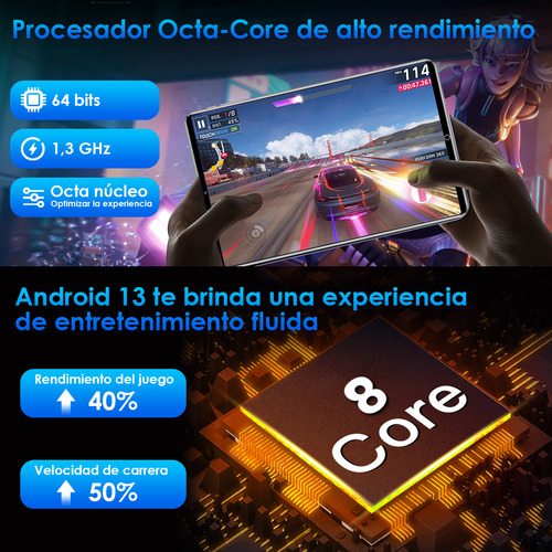 8'' Tablet Android 13 6gb+128gb Octa-core Cámara Dual Wifi