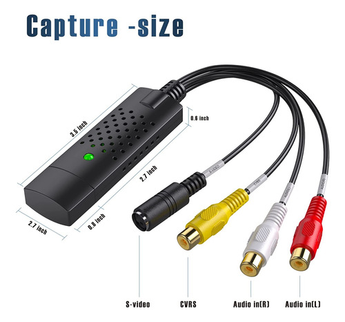 Tarjeta Captura Easycap Video Y Audio Rca Usb2.0 Para Win8/9