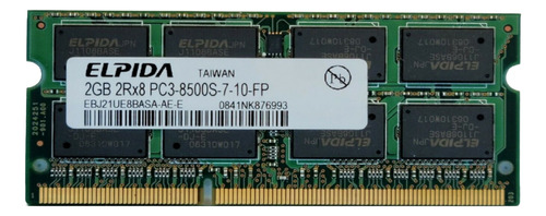 Memória Elpida Para Notebook 2gb 2rx8 Pc3-8500s-7-10-fp