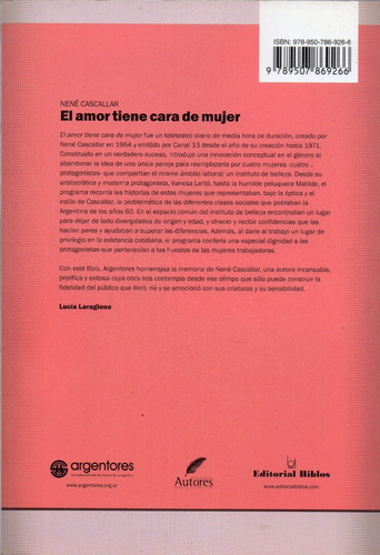 El Amor Tiene Cara De Mujer - Cascallar N (libro)