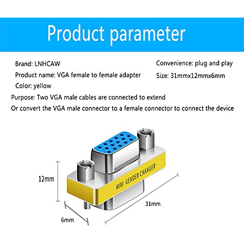 Conector Vga Lnhcaw, Hd, Nuevo Kvm Svga De 15 Vga, Tres Conv