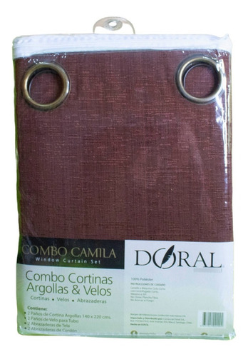 Combo Cortinas 8 Piezas Doral Camila Café