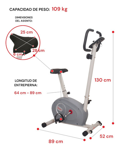 Bicicleta Vertical Resistencia Magnética Monitor Sf-b2906