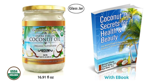 Aceite De Coco Orgnico, Sin Refinar, Prensado En Fro, Extra