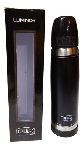 Imagen 3 de 9 de Termo Lumilagro Acero Inoxidable 1 Lt - Negro - Fdn