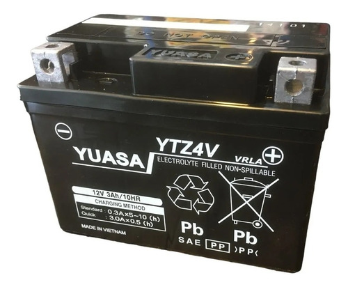 Bateria Yuasa Ytz4v Ytx4l-bs 12v 3ah Titan Fan Bros Delisio