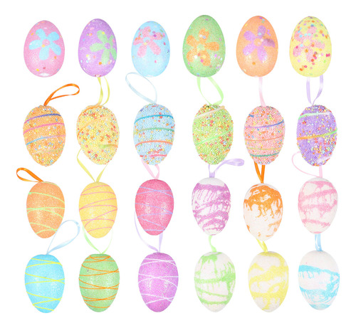 Huevos Decorativos De Espuma Para Huevos De Pascua, 24 Unida