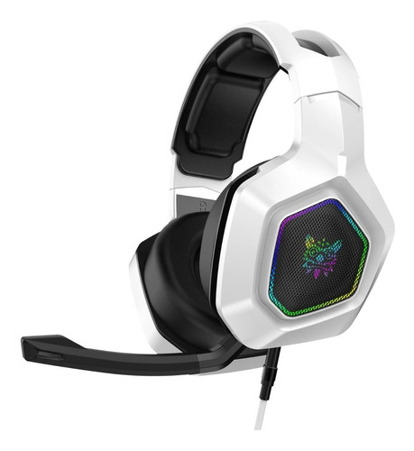 Auriculares Gamer Onikuma K10 Con Luz  Rgb Led Blanco