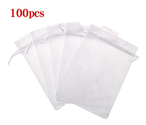 100 Bolsas Transparentes De Organza Para Regalo