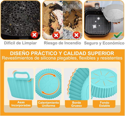 Accesorios De Silicona Para Freidora Reutilizables 4 Piezas