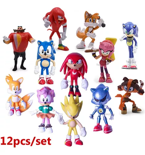 Pacote com 5 bonecos Sonic The Hedgehog, Conjunto de bonecos sônicos, Presentes perfeitos para crianças, 12 cm de altura