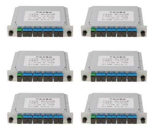 6 Piezas De 1 A 8 Plc De Fibra Óptica Ftth Splitter