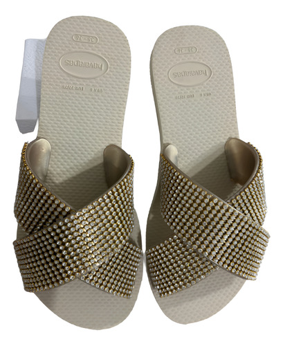 Havaianas Customizada Luxo Com Strass Tamanho 35/36