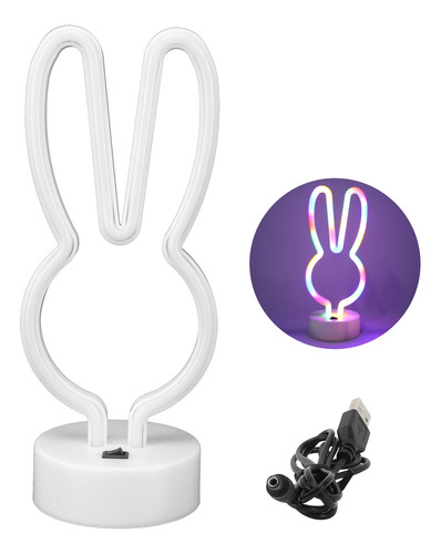 S Letrero Led De Neón Neon Rabbit S Cable Usb, Letrero De