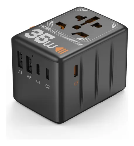 comprar Adaptador De Viaje Universal Tessan De 35 W Con 3 Usb C Y 2