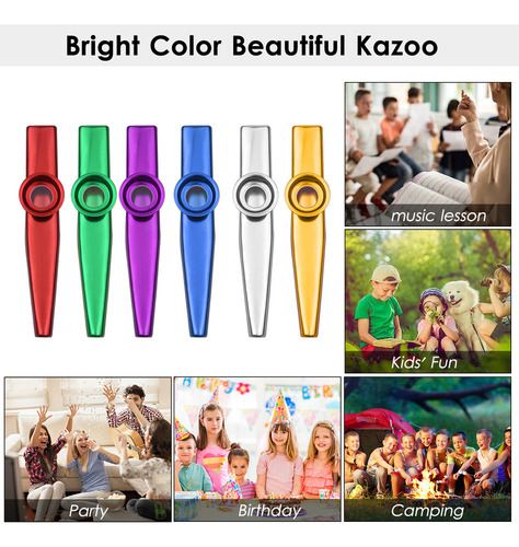 Kazoo De Aleación De Aluminio 6pcs Para Niños.adultos Prin
