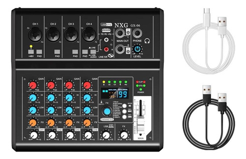 Yamnweo Gx-06 Mezclador De Audio Portátil De 6 Canales Con