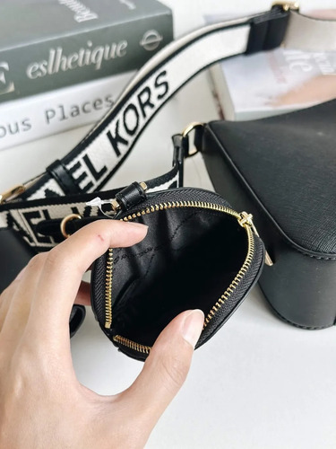 Bolsa Michael Kors Original Jet Set Logo Brown + Airpod Case