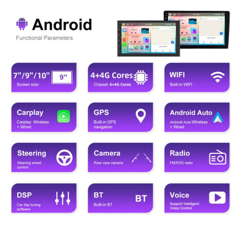 Radio 9 Pulgadas Android Auto Carplay Dodge Journey +2012