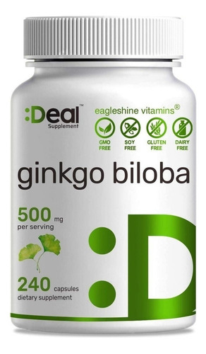 Ginkgo Biloba 500 Mg Extra Fuerza Cerebral Memoria 240 Cap