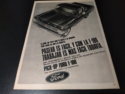 (pa437) Publicidad Clipping Pickup Ford F-100 * 1969