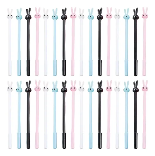 Bolígrafos De Gel Con Diseño De Gato Kawaii - Pack De 12, Punta 0.38 Mm, Colores Surtidos