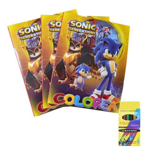 Sonic Libros Para Colorear 20 Niños Cumpleaños Fiesta Crayol