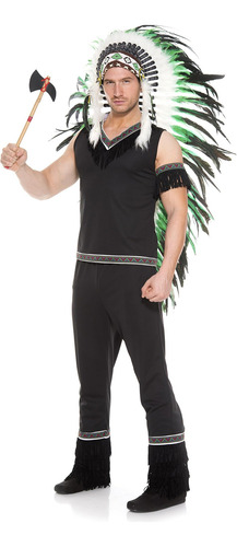 Music Legs Cherokee Warrior Indian Para Hombre, Negro, Extra