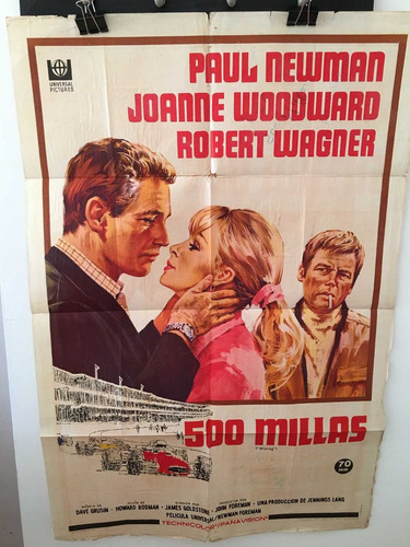 Afiche De Cine Original - 500 Millas - Paul Newman