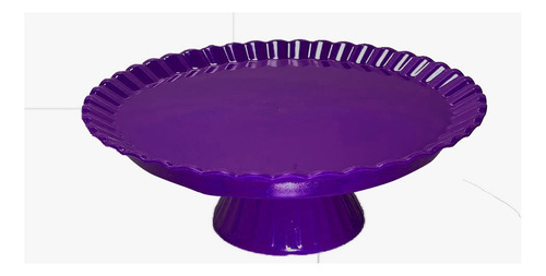Boleira Redonda Bandeja 2 Em 1 P/ Bolos/doces/salgados 24cm Cor Roxo