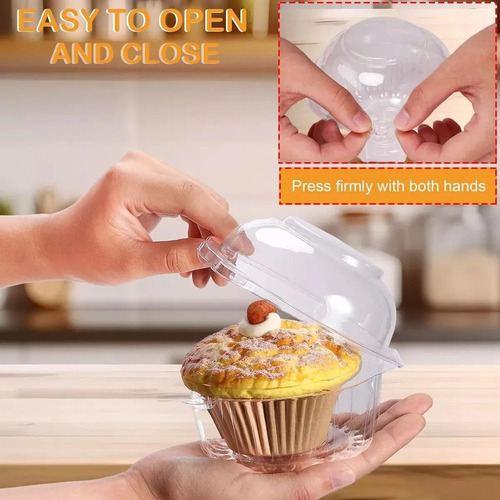 150 Vasos Con Domo Estándar Cupcake Caja Individual Y