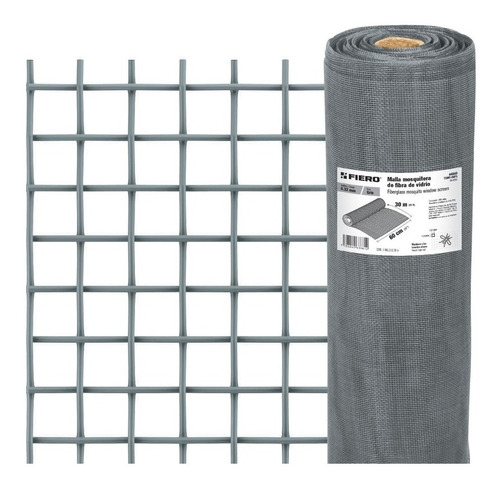 Rollo De 30 M X 0.9 M Malla Mosquitera Fibra De Vidrio Gris