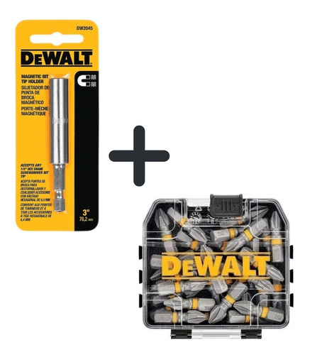 Set Soporte Magnético+ Puntas Phillips Max Fit Ph2x30 Dewalt