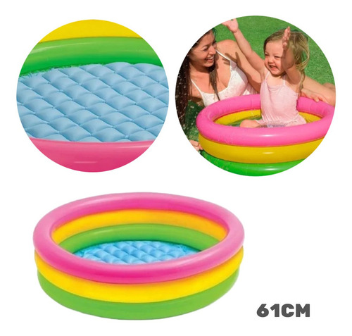 Piscina Infantil Inflável Colorida Aprox. 61cm 73 Litros
