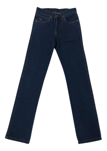 Calça Masculina Jeans Azul Tradicional Com Elastano Cós Alto