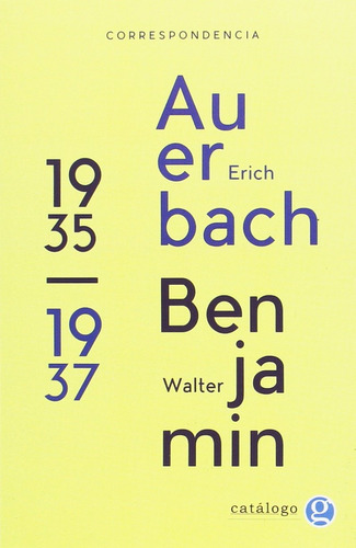 Libro Correspondencia (1935 - 1937) De Erich Auerbach / Walt