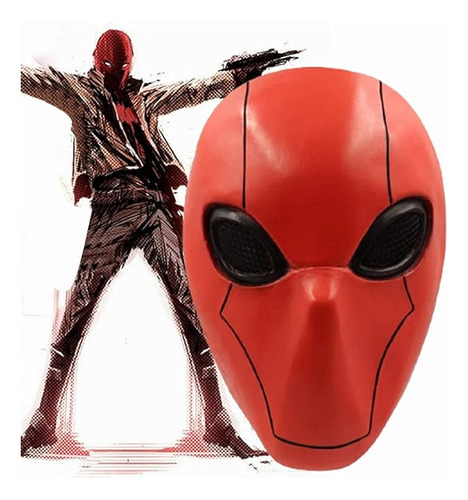 Red Hood Mask Latex Full Helmet With Mesh Eye Game Cosplay H