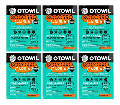 Otowil Socorro Capilar Reparador Sin Enjuague X6 Sobres 10g