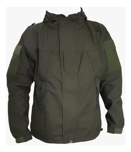Campera Parka Tactica Impermeable Polar Interno Color Verde