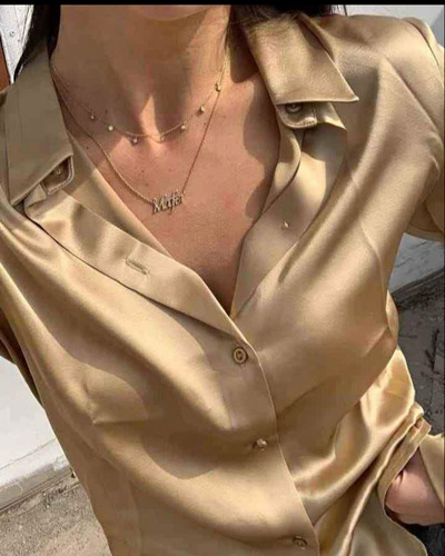 Blusas De Satín Licrado Cede Color Celeste Envío Gratis